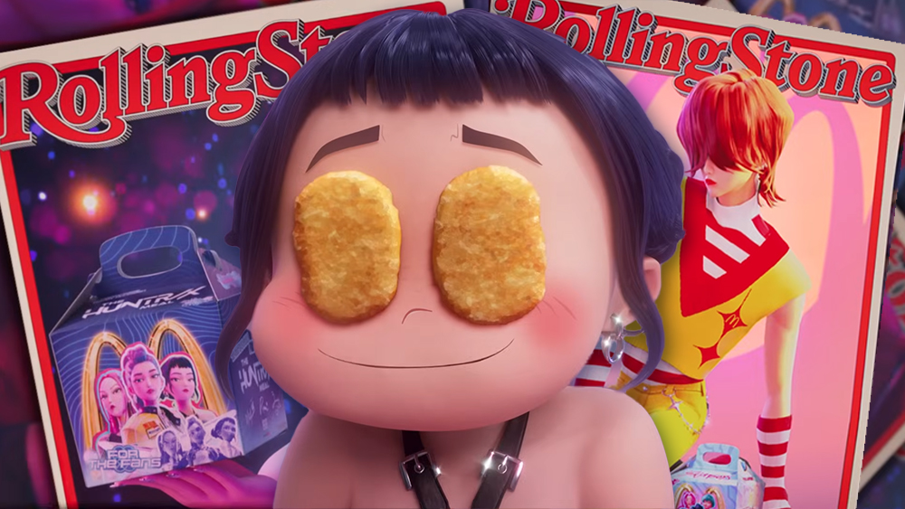 Images from an animated advert for McDonald's KPop Demon Hunters meals