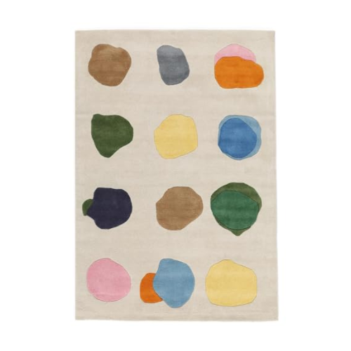 Rugvista Stepping Stones Handtufted Children's Room Rug, Modern, 140x200 Cm, Rectangle, Kids Carpet, Medium Pile, Dry Clean, Living-Room,bedroom,hallway, No Harmful Substances, Off White/multi