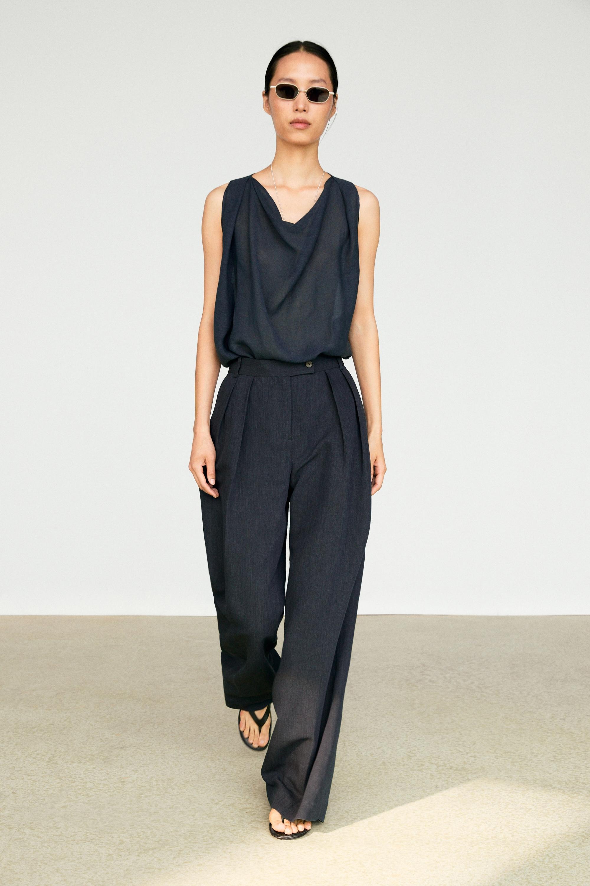 Massimo Dutti, Melange Linen Suit Pants