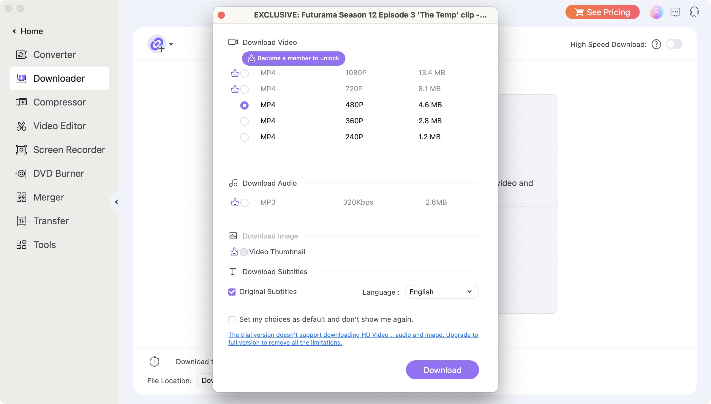 Wondershare UniConverter durante nuestro proceso de revisión