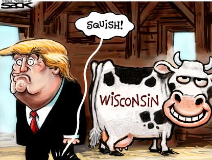 Political Cartoon U.S. Trump Wisconsin 2016