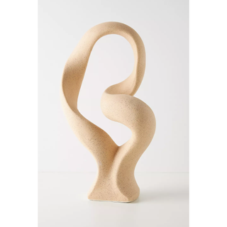 abstract twist decorative object cream colored