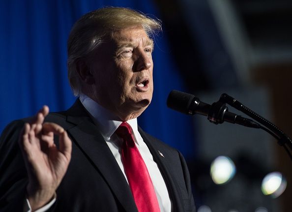 President Donald Trump addresses the staff at the Department of Homeland Security.