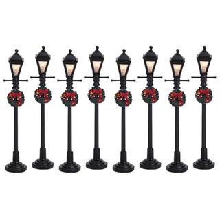 Lemax Gas Lantern Street Lamp, Set of 8, Battery Operated (4.5v) #64500