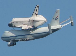 Endeavour over Stennis
