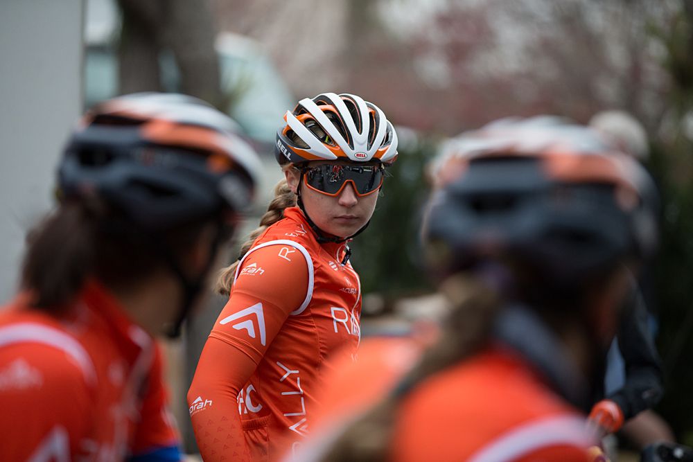 Megan Jastrab racing for Rally UHC Cycling in 2019