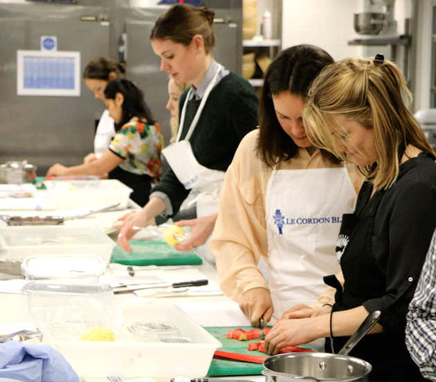 Decanter&rsquo;s Annabelle Sing and Jessica Charlton practice the Rhubarb compote