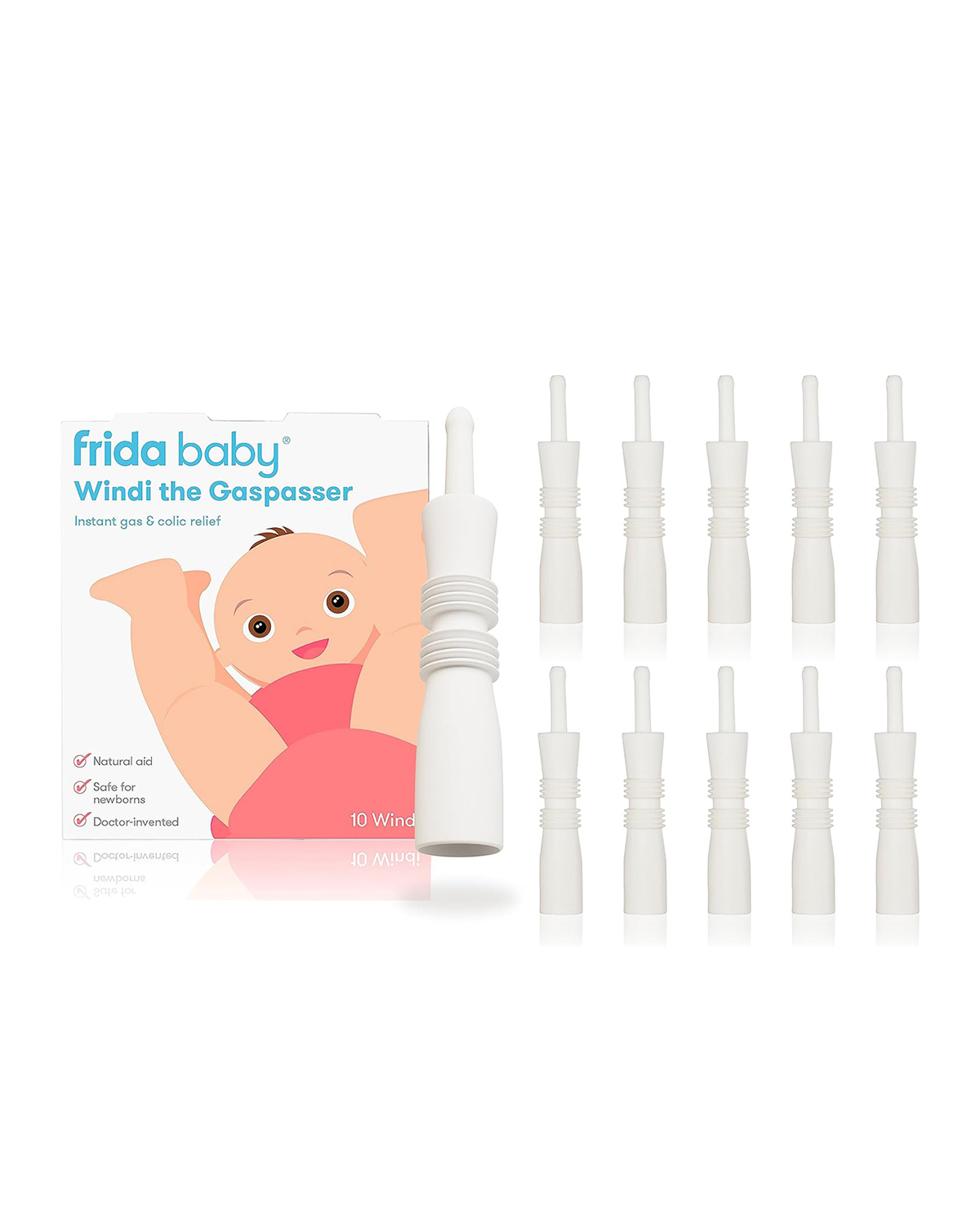 Frida Baby, Frida Baby Windi Gas Passer, Baby Gas Relief, Made in Usa, 100% Natural, Safe &amp;amp; Effective Instant Constipation Relief for Babies &amp;amp; Infants, 10ct