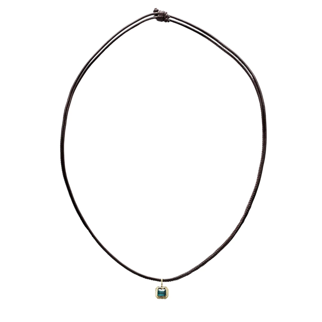 Octavia Elizabeth, Leather and Gold Men’s Cord Necklace