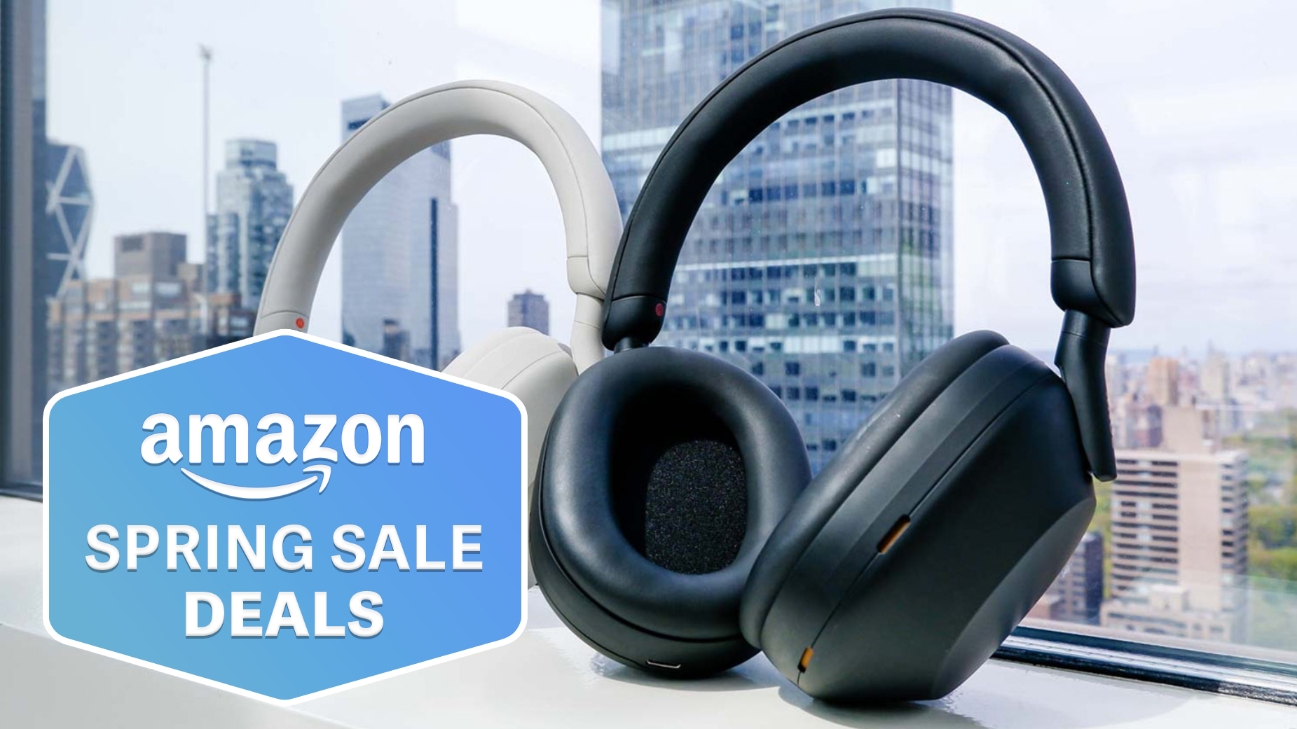 Sony WH-1000XM5 shown by window