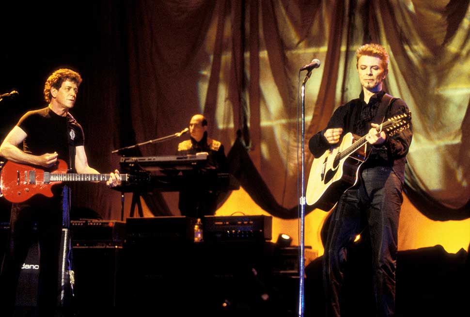 Queen Bitch Lou Reed helps Bowie celebrate his fiftieth birthday at Madison Square Garden