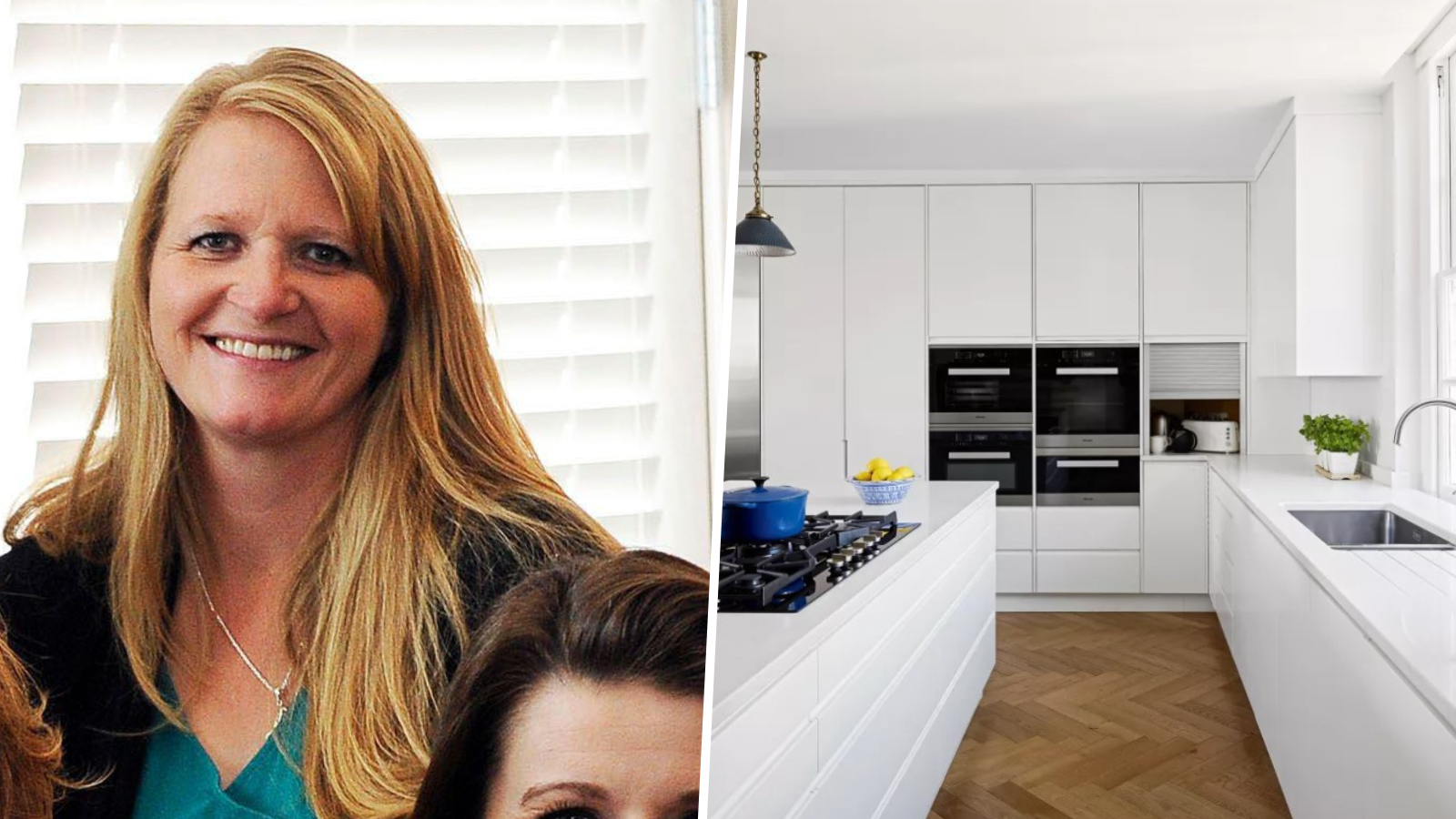 Christine Brown and a white kitchen