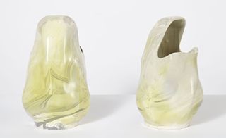 Titled 'Lucky Toad' porcelain vases