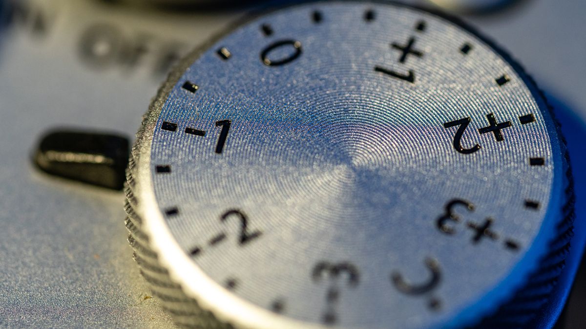 An exposure compensation dial