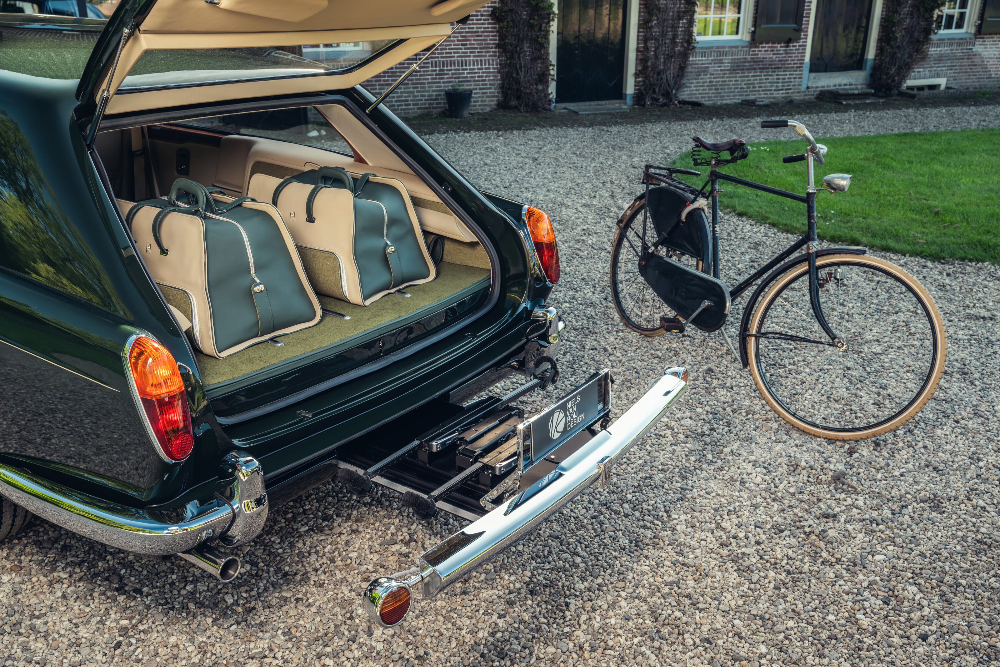 The Shooting Brake&#039;s rear bumper incorporates a mount for two bicycles