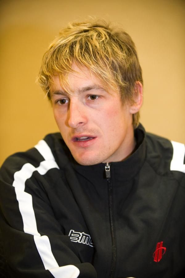 Marcus Burghardt talks with the media