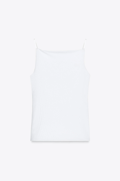 ZARA, Rib Knit Polyamide Strappy Top