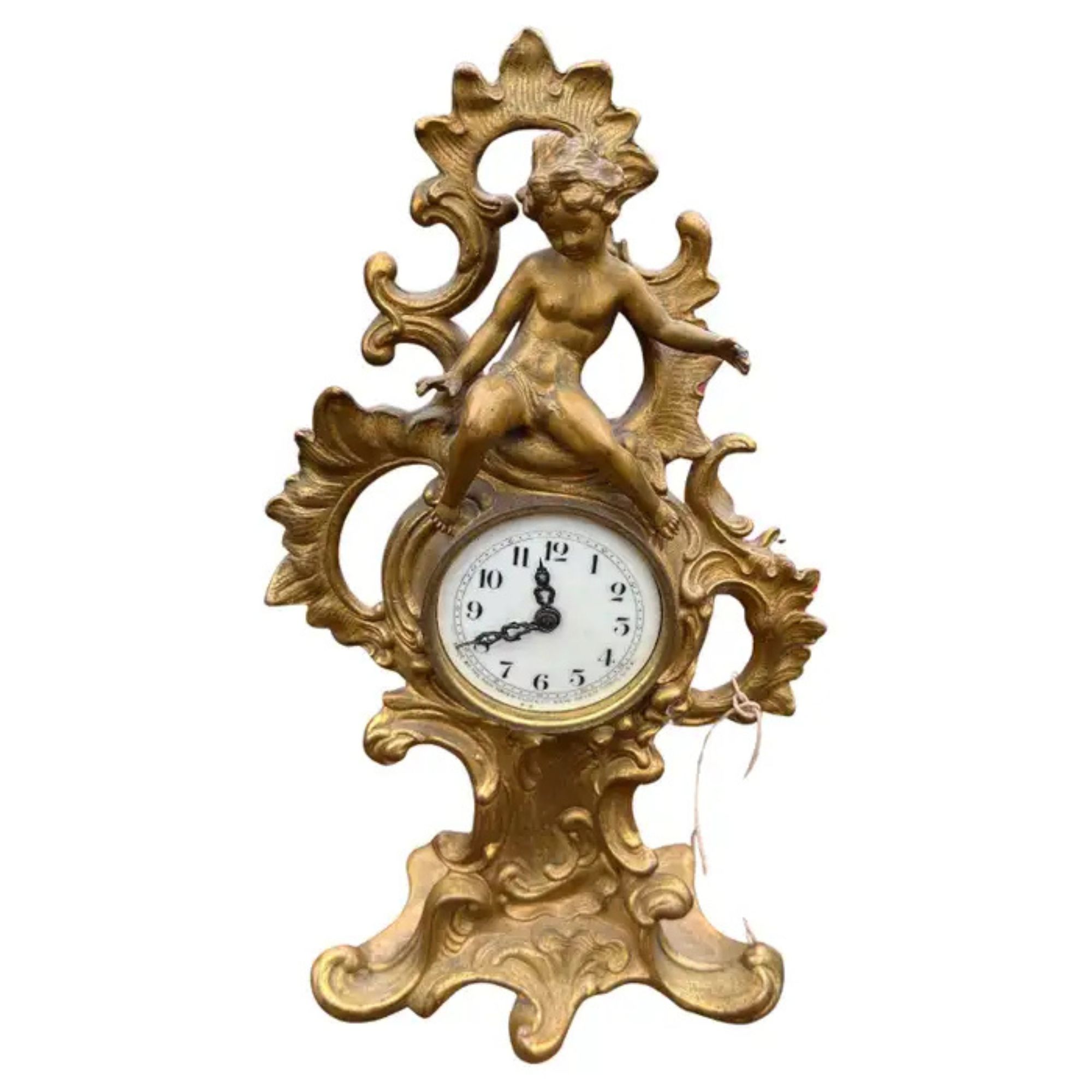 Antique Rococo Style Bronze Clock - W2072