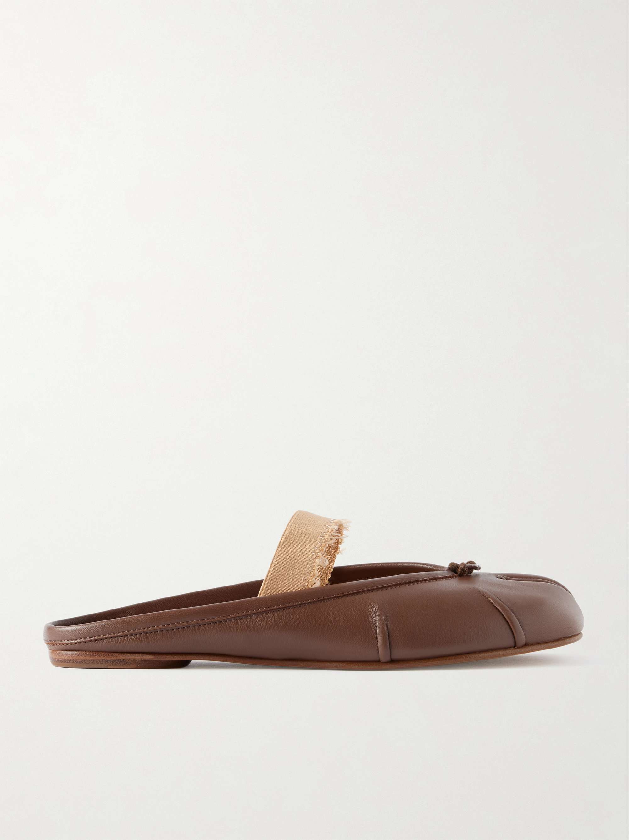 Tabi Frayed Split-Toe Leather Ballet Flats