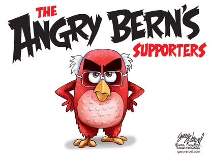 Political Cartoon U.S. Angry Bern