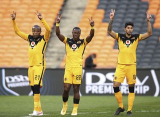 Lebogang Manyama, Philani Zulu an Leonardo Castro of Kaizer Chiefs 