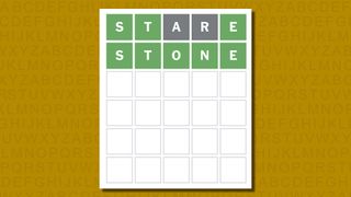 Wordle answer 824 on a yellow background