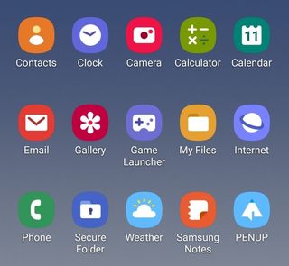 Samsung apps on Android 9 Pie