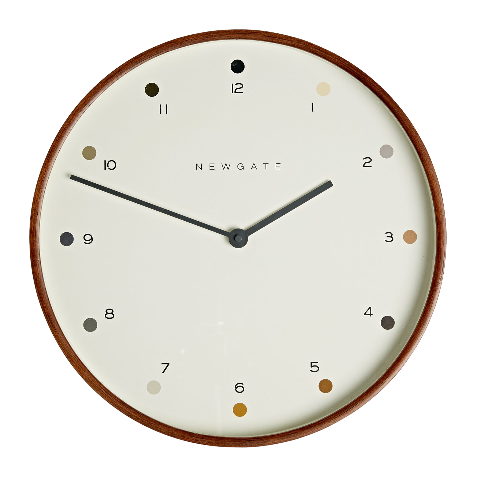 minimalist wall clock with a wood frame