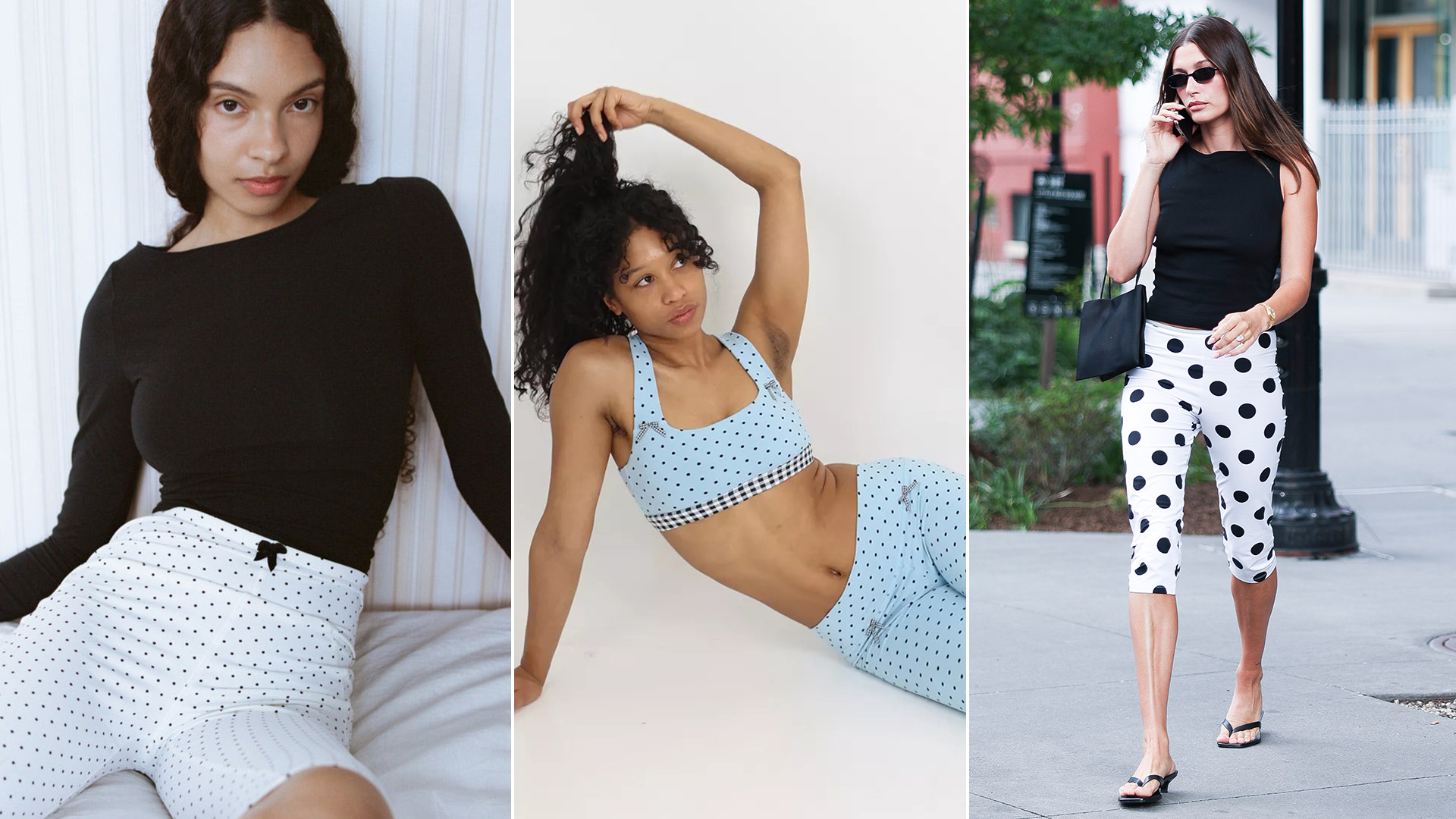 Polka dot capri pants