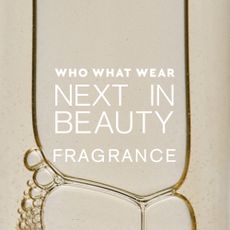 Liquid perfumes with the words "Who What Wear Next in Beauty Fragrance" overlayed