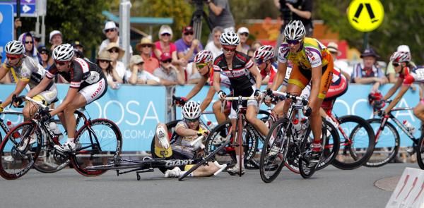 A crash caused some problems in the women's race