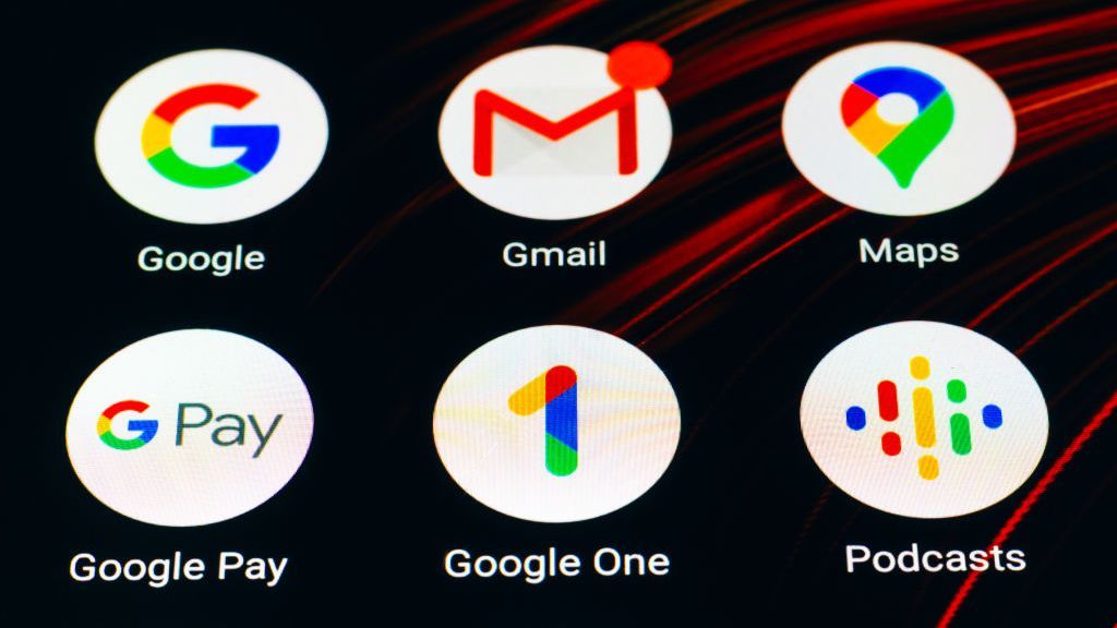 Six Google apps on a device&amp;#039;s screen