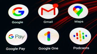 Six Google apps on a device's screen
