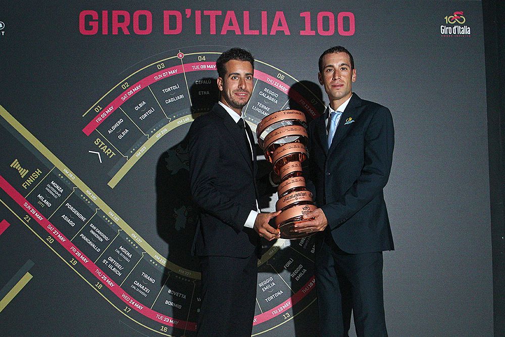 Vincenzo Nibali and Fabio Aru at 2017 Giro d'Italia presentation