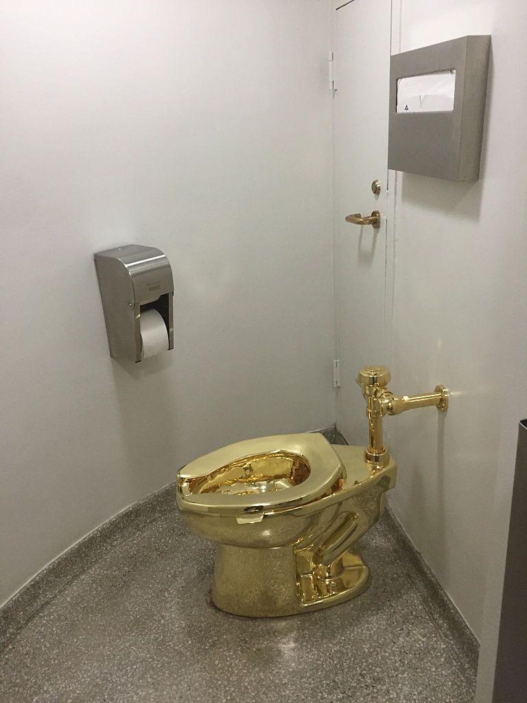 The solid gold &amp;quot;America&amp;quot; toilet.