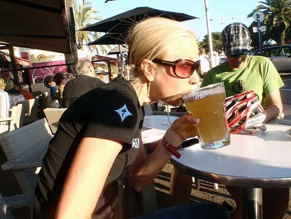 Lene Byberg is thirsty after the Roc d'Azur.