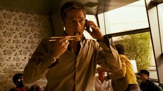 Brad Pitt eating in Ocean's Thirteen