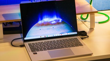 Lenovo Chromebook Plus 14 on a desk