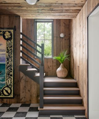 Stairwell in period South Carolina beach house