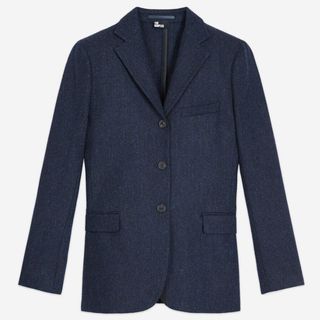 blue tweed blazer