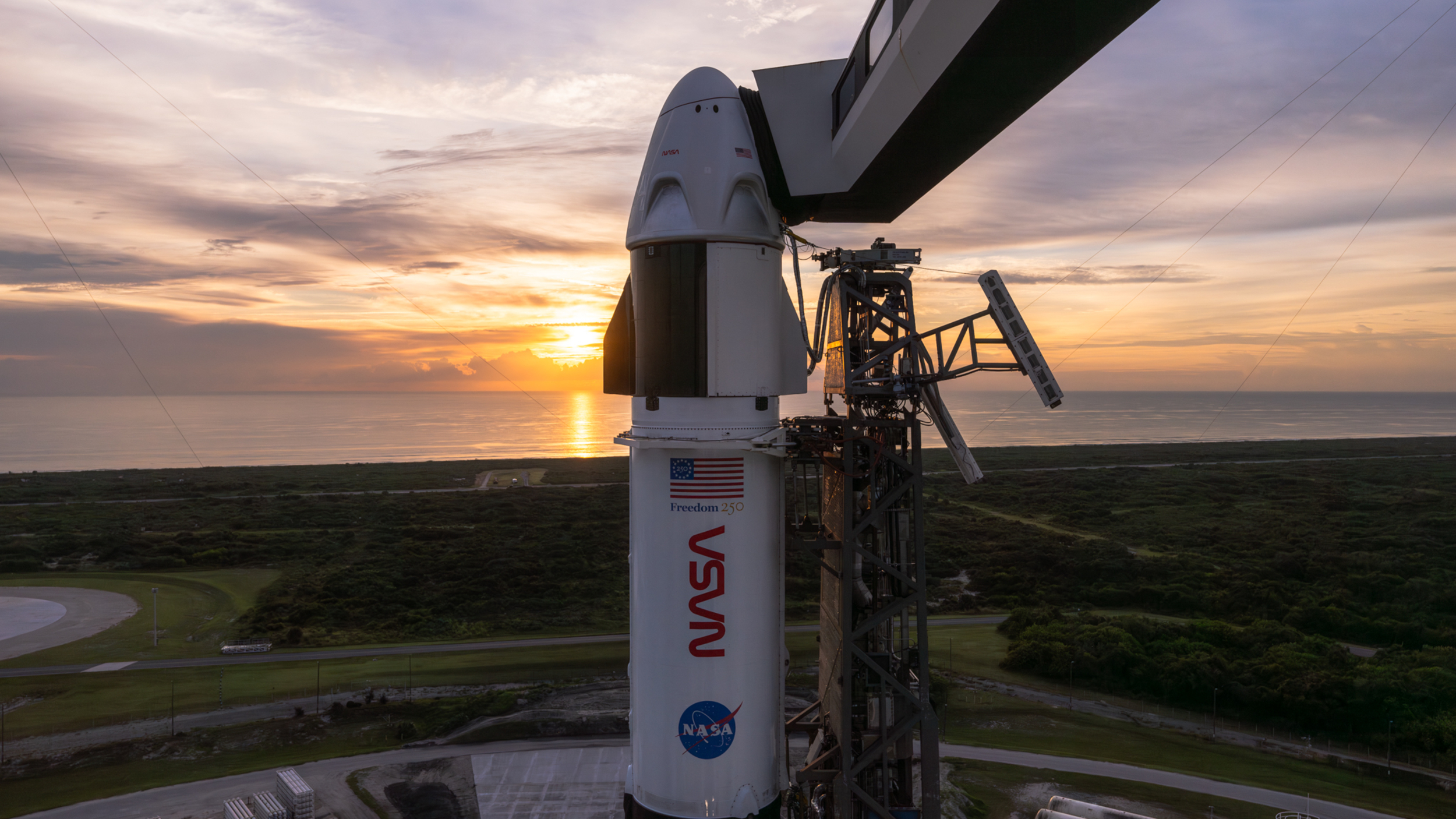 SpaceX's Crew Dragon Grace on the launch pad for Crew-13 launch to ISS.