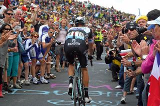 Niki Terpstra was towards the back of the Tour peloton on Côte de Bradfield, but had huge crowds to urge him onwards.