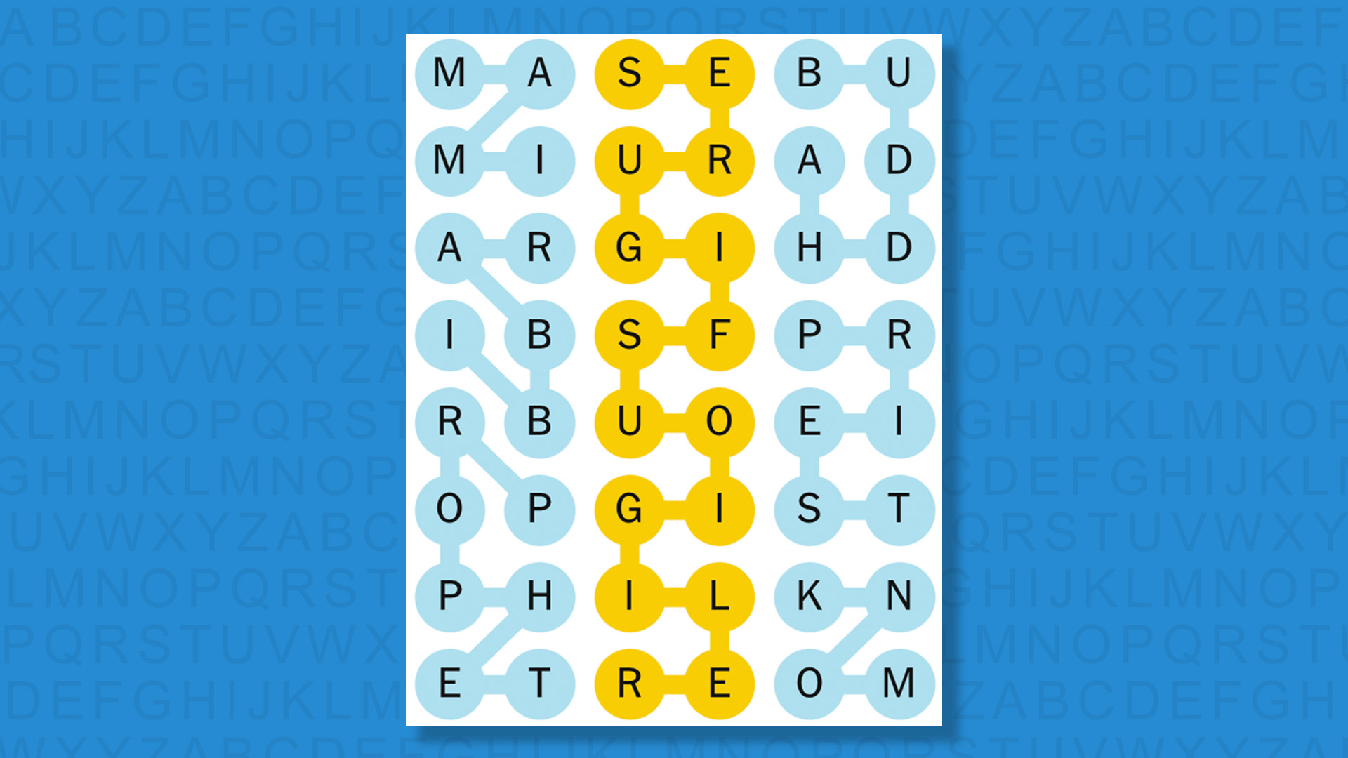 NYT Strands answers for game 626 on a blue background