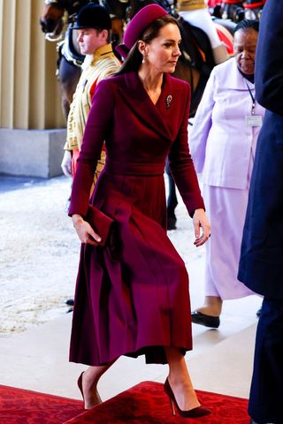 Kate Middleton's vision in burgundy
