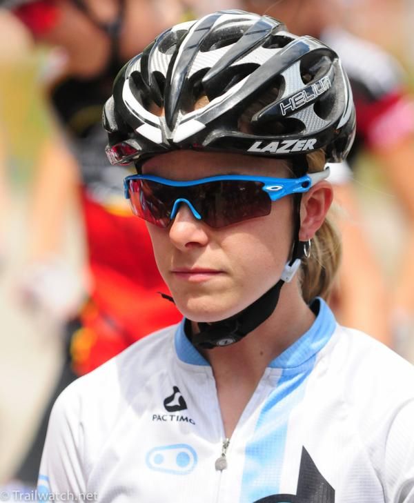 Nobody was surprised to see Lea Davison (Specialized) go to the front within a couple laps