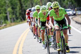 Phil Gaimon (Cannondale-Drapac) comes to the front to help with the chase