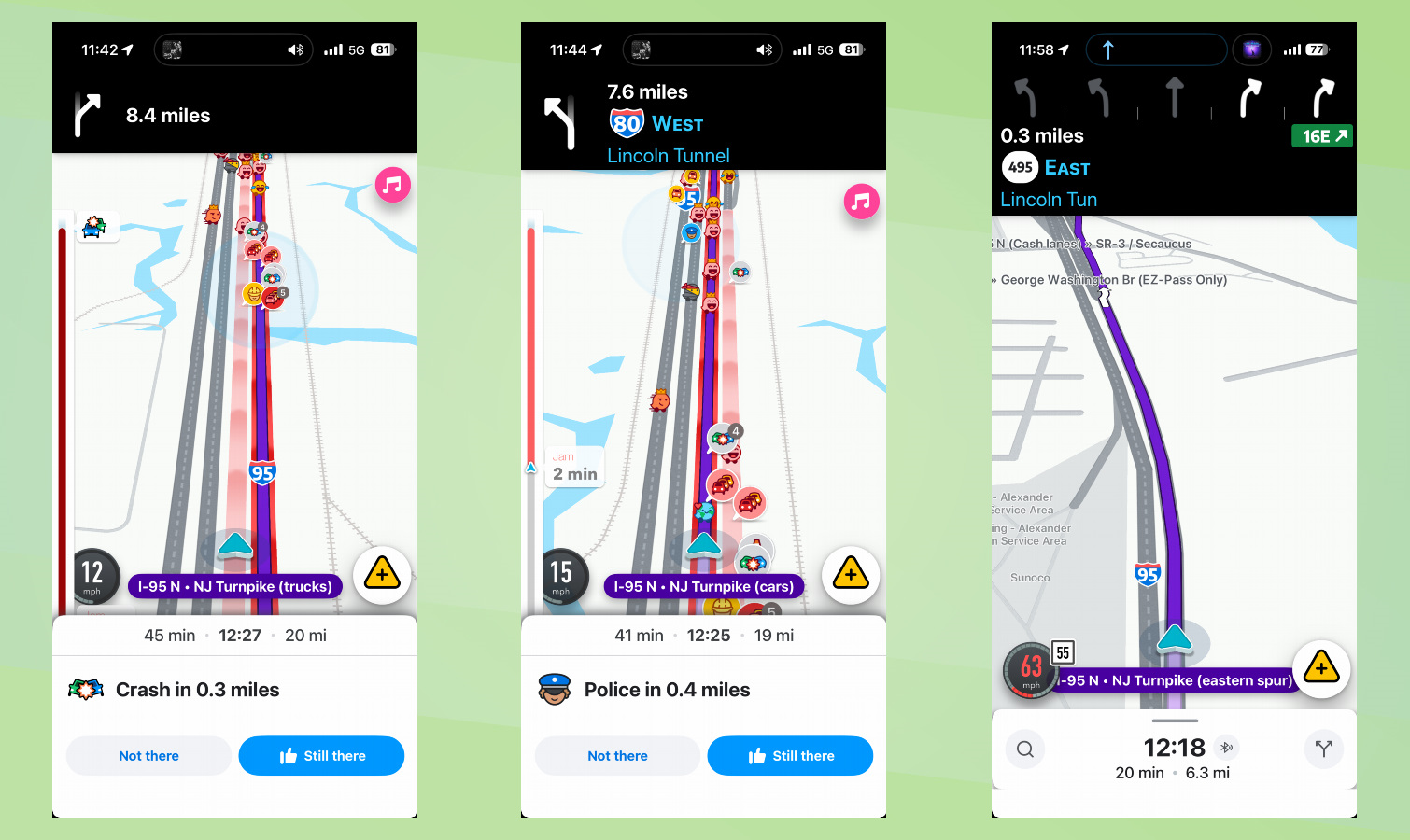 Waze Instructions screenshots.