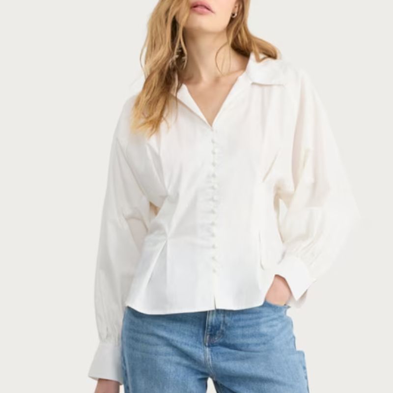 F&amp;F, Pure Cotton Button Front Collared Blouse