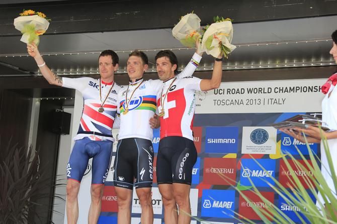 Elite men's TT Worlds podium