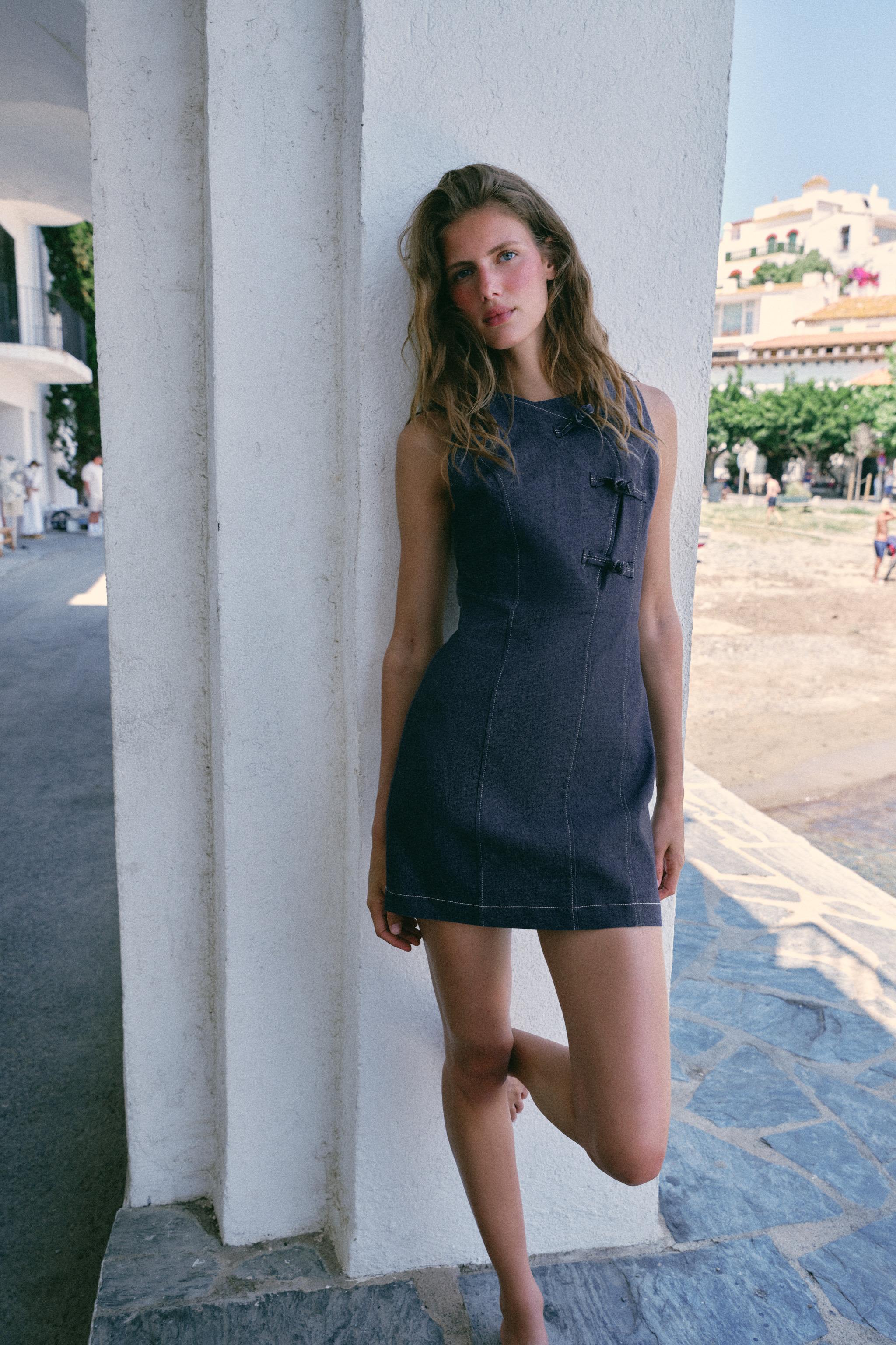 Short Dress With Frog Fastening